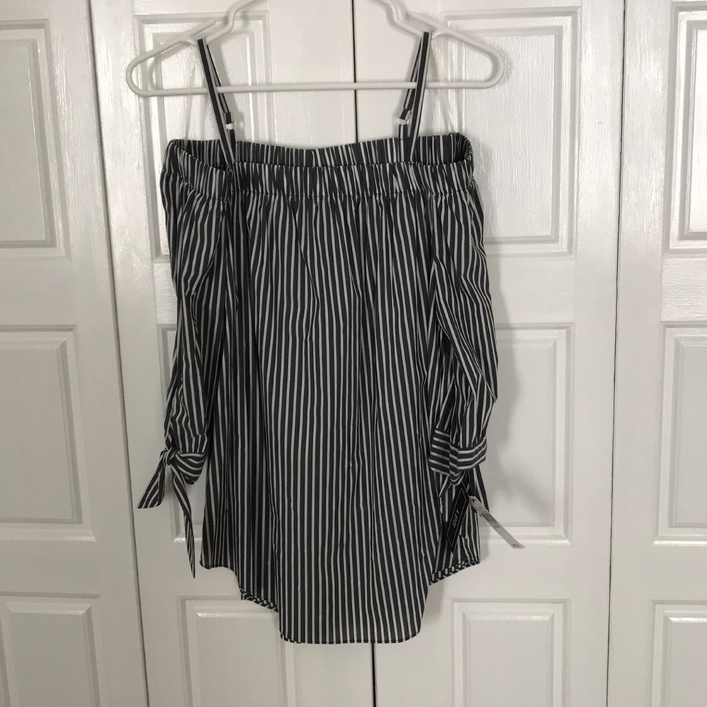 Off the shoulder stripped blouse